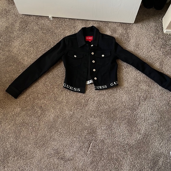 Guess Jackets & Blazers - Never worn Guess cropped black denim jacket small